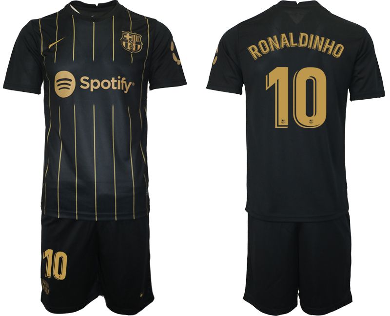 Men 2022-2023 Club Barcelona Black away 10 Soccer Jersey